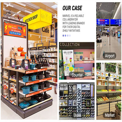 24 Inch Ultra Wide Resolution Stretched Bar Type LCD Advertising Display The Perfect Choice for Supermarket Shelf Retail (Menggunakan layar berukuran 24 Inch Ultra Wide Resolution)