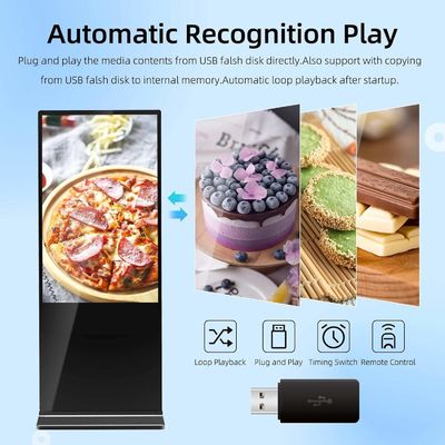 75 Inch Vertikal AD Kiosk LCD Iklan Tampilan Android Layar Sentuh Lantai berdiri Totem