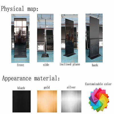 75 Inch Vertikal AD Kiosk LCD Iklan Tampilan Android Layar Sentuh Lantai berdiri Totem