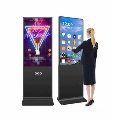 Pemutar Iklan LCD Indoor 55 inci dengan Desain Berdiri Lantai dan Tanda Digital