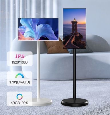 Lantai Berdiri Mobil TV Vertikal Tampilan 27 "Ajust Up Down Rollable Smart Stand By Me TV