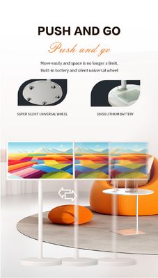 Lantai Berdiri Mobil TV Vertikal Tampilan 27 "Ajust Up Down Rollable Smart Stand By Me TV