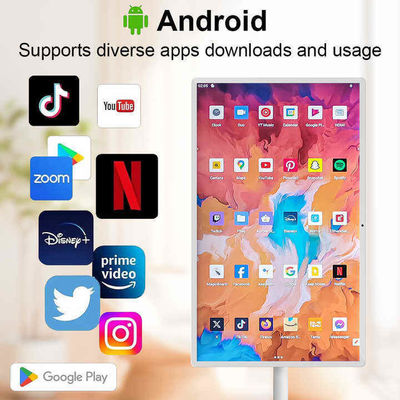21.5Inch RK3588 Stand By Me Movable Touch Screen Monitor Lantai Berdiri Android Wireless Portable Smart TV Untuk Rumah