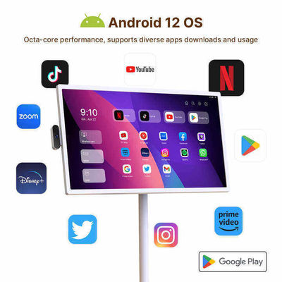 Portable Indoor 24 Inch Android Moving Smart Stand By Me Lantai Berdiri Smart TV