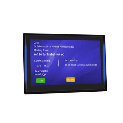 10.1Inch RK3399 2+16GB Wall Mounted Conference Room Tablet NFC POE Meeting Room Booking System dengan Lampu Kedua Sisi