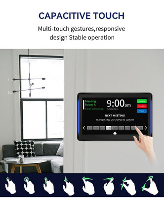10.1Inch RK3399 2+16GB Wall Mounted Conference Room Tablet NFC POE Meeting Room Booking System dengan Lampu Kedua Sisi