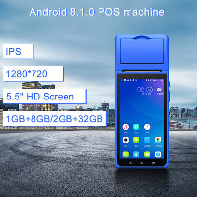 Terminal Pembayaran Seluler NFC Cerdas 5.5 Inci Mesin Pos Portabel Terminal Cerdas Genggam Cerdas dengan Printer Kamera