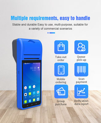 Terminal Pembayaran Seluler NFC Cerdas 5.5 Inci Mesin Pos Portabel Terminal Cerdas Genggam Cerdas dengan Printer Kamera