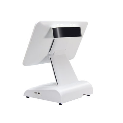 Mesin POS Desktop 15 Inci N2840 Terminal POS Restoran 2+32GB Sistem POS All-in-One dengan Tampilan Pelanggan