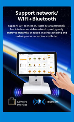Mesin POS Desktop 15 Inci N2840 Terminal POS Restoran 2+32GB Sistem POS All-in-One dengan Tampilan Pelanggan