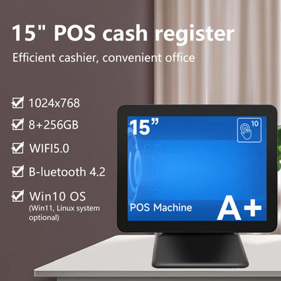 Desain Baru 15Inch 60Hz Desktop Pos Terminal 8+256GB N100 CPU Retail Pos Kasir dengan Printer dan Scanner