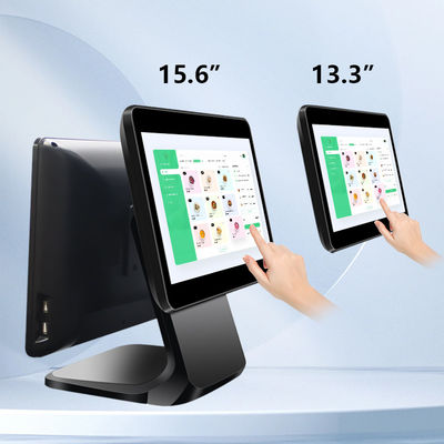 13.3/15.6Inch Dual Touch Screen POS System I3 Win System Retail Store POS Terminal dengan Base Lipat