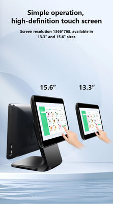 13.3/15.6Inch Dual Touch Screen POS System I3 Win System Retail Store POS Terminal dengan Base Lipat