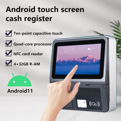 Teknologi Printer Transfer Termal Kios POS Android 11.6 Inci untuk Supermarket Restoran 4GB 32GB NFC 58mm Layar Sentuh