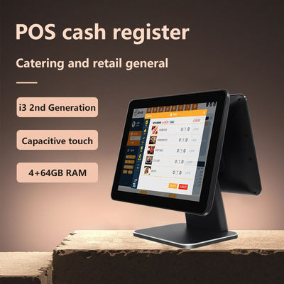 Sistem POS Layar Sentuh 15,6 Inci Win7/10 Terminal Pembayaran Printer Desktop Electronic Cash Register dengan Printer