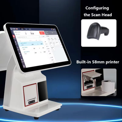 Sistem Operasi Android 15.6 inci Dual Touch Screen POS Perangkat untuk Epos Billing dan Cash Register All in One