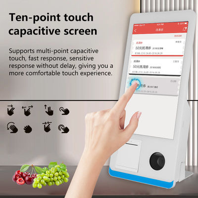 Kasir Supermarket All-in-one Layar Sentuh Mesin Kasir 15,6 inci Terminal POS Kios Layanan Mandiri dengan Pembayaran NFC QR