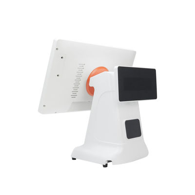 Windows Cash Register POS Machine Desain plastik gaya sederhana dan layar ganda 15,6 inci All-in-One untuk Windows