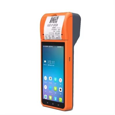 Jenis Keluaran Printer Monokrom Terminal POS PDA Android 8.1 5,5 Inci untuk Pemrosesan Pesanan Restoran yang Efisien