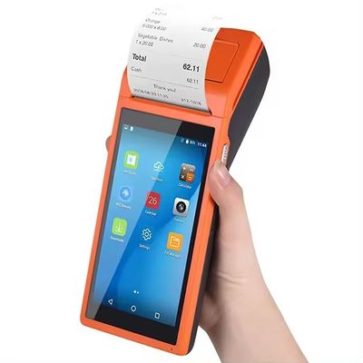 Jenis Keluaran Printer Monokrom Terminal POS PDA Android 8.1 5,5 Inci untuk Pemrosesan Pesanan Restoran yang Efisien
