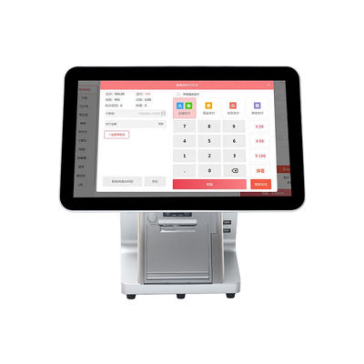 Win7/10 Android Kompatibel Monitor Sistem POS Layar Ganda 15,6 Inci Monitor Sentuh IPS Tahan Lama untuk Supermarket Restoran