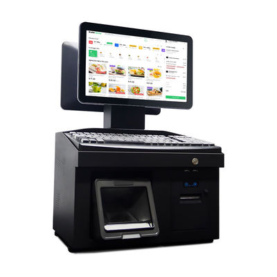 14-Inch Dual Screen POS System Thermal Transfer Printer Teknologi untuk Android Win7/10 All-in-One POS Terminal