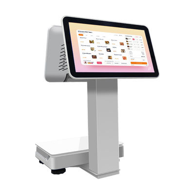 Harga terjangkau Komersial Dual Screen All-in-One POS Smart Cash Register Terminal Machine dengan layar 15,6 inci dan memori 2G
