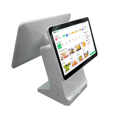 Mesin POS Android Pemesanan Restoran dengan Layar Ganda 15,6 Inci dan CPU Intel Celeron J1900