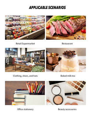 Sistem POS All-in-One Layar Ganda Sentuh 15,6 inci dengan Laci Uang Tunai dan Printer 58mm Internal 2GB RAM Supermarket