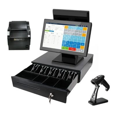 Jenis Printer Pemindai Barcode 15.6 Inci Win All in One Layar Sentuh Mesin POS Kasir Ritel 4 64G