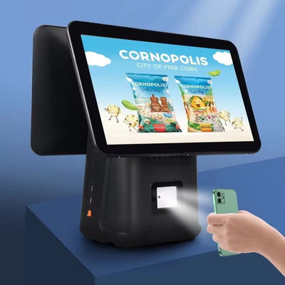 Mesin Point of Sale Ritel Terminal POS Android 15,6 inci dengan Pemindai dan Printer Memori DDR4 4GB Kapasitas Hard Disk 64GB