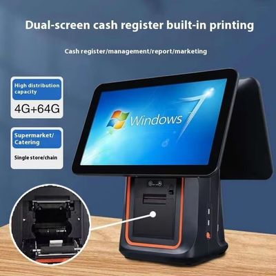 Mesin Penagihan Ritel Restoran 15,6 inci Sistem POS Dual Screen dengan Sistem Operasi Win dan POS Android