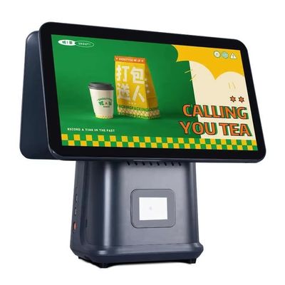 Mesin Penagihan Ritel Restoran 15,6 inci Sistem POS Dual Screen dengan Sistem Operasi Win dan POS Android