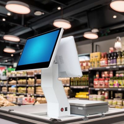 15.4 Inch Dual Screen Win Touch All in One Scale Weighing POS Supermarket Hotel's Ultimate POS Solution dengan WIFI/BT