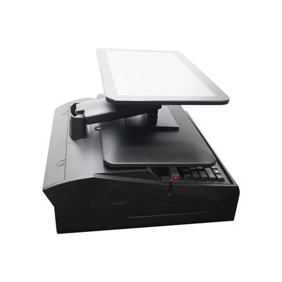 OEM ODM 15.6Inch Dual Screen Win7 Pos Cash Register N2840 Cpu 2+32GB Desktop POS Terminal dengan Printer 58mm,Keyboard