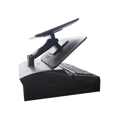 OEM ODM 15.6Inch Dual Screen Windows7 Pos Cash Register N2840 Cpu 2+32GB Desktop POS Terminal dengan Printer 58mm,Keyboard