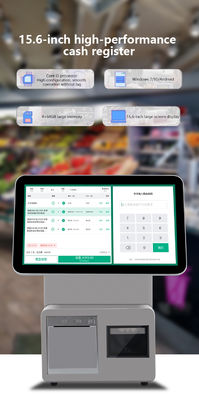 Mesin Kasir POS Layar Ganda 15.6 Inci Prosesor I3 4+64GB Sistem POS Ritel Terminal POS Supermarket