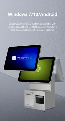 Mesin Kasir POS Layar Ganda 15.6 Inci Prosesor I3 4+64GB Sistem POS Ritel Terminal POS Supermarket