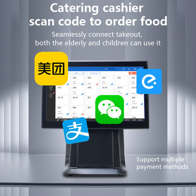 POS Layar Sentuh Prosesor I3 15.6" Berkinerja Tinggi All In One Mesin POS Ritel Supermarket dengan Tampilan Pelanggan