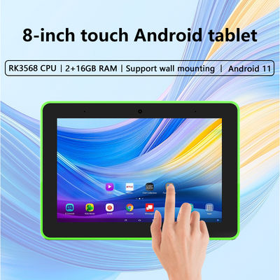 PC Tablet Android 8 inci yang dipasang di dinding dengan lampu LED 4 sisi dan POE NFC untuk Pemesanan Rumah Pintar dan Ruang Pertemuan