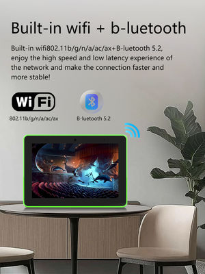 PC Tablet Android 8 inci yang dipasang di dinding dengan lampu LED 4 sisi dan POE NFC untuk Pemesanan Rumah Pintar dan Ruang Pertemuan
