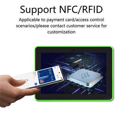 Tablet PC Android POE NFC layar sentuh bisnis yang dipasang di dinding 8 inci dengan sistem pemesanan ruang rapat tampilan signage digital lampu LED