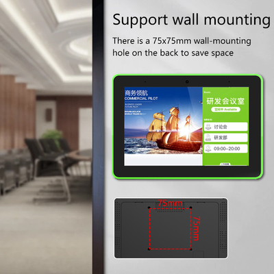 Tablet PC Android POE NFC layar sentuh bisnis yang dipasang di dinding 8 inci dengan sistem pemesanan ruang rapat tampilan signage digital lampu LED