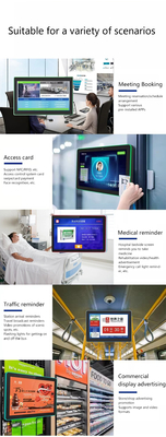 Tablet PC Android POE NFC layar sentuh bisnis yang dipasang di dinding 8 inci dengan sistem pemesanan ruang rapat tampilan signage digital lampu LED