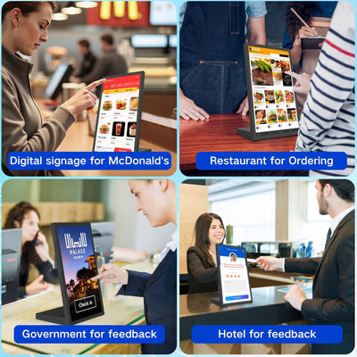 Tablet Ritel NFC 15,6 inci Rockchip quad core Tablet Android berbentuk L Pemesanan restoran