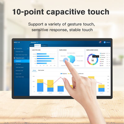 Pembaca NFC 21.5 inci yang dipasang di dinding android all in one tablet pc 4GB 32GB WIFI Rj45 jaringan