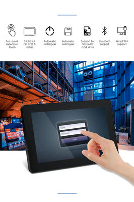 wall mount 32inch digital signage display iklan android tablet pc POE fungsi wifi NFC