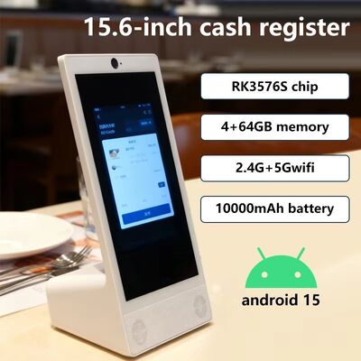 Desktop tipe L 15,6 inci 1920x1080 android 15 tablet pc Wi-Fi NFC Layar sentuh kapasitif 10000mah Octa Core untuk pemesanan makanan cepat saji dengan speaker