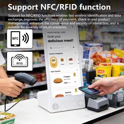 Desktop tipe L 15,6 inci 1920x1080 android 15 tablet pc Wi-Fi NFC Layar sentuh kapasitif 10000mah Octa Core untuk pemesanan makanan cepat saji dengan speaker