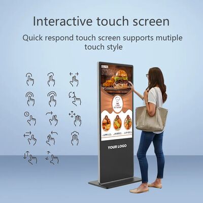 43 Inch Floor Standing Digital Signage LCD Advertising Displays Touch Screen Smart Kiosk Poster Player untuk Pusat Perbelanjaan